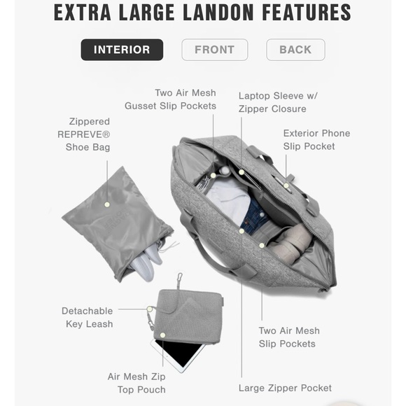 Dagne Dover Landon Carryall Extra Large Duffel Bag in Onyx Air Mesh - Picture 11 of 16